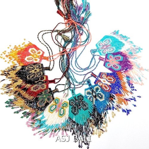 alot color mix pendant butterfly design miyuki beads string bali